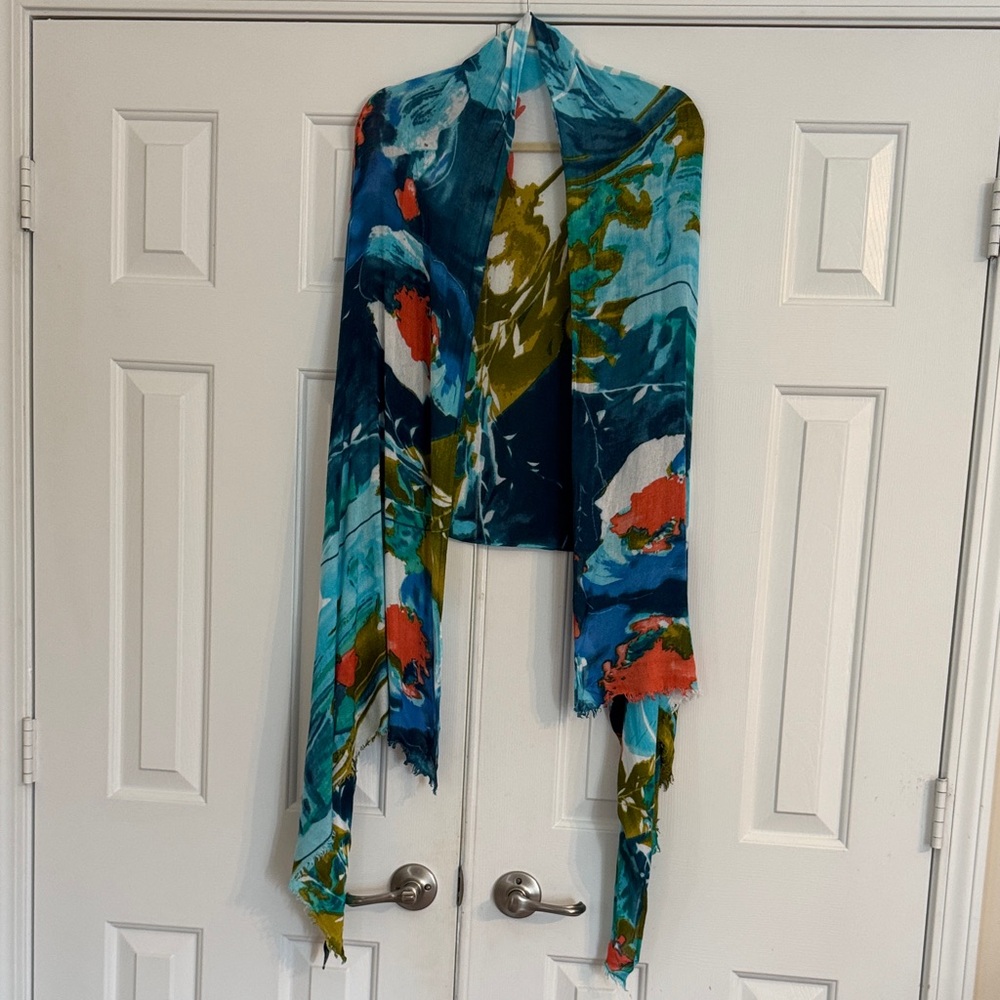 Cynthia Rowley Turquoise, Teal & Yellow Floral Label Detail